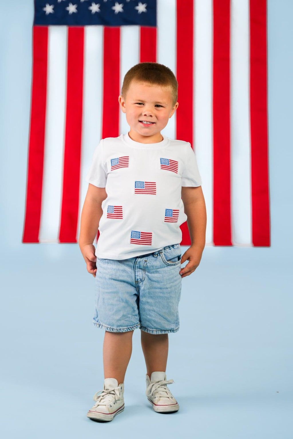 Red & White American Flag Tops