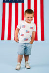 Red & White American Flag Tops