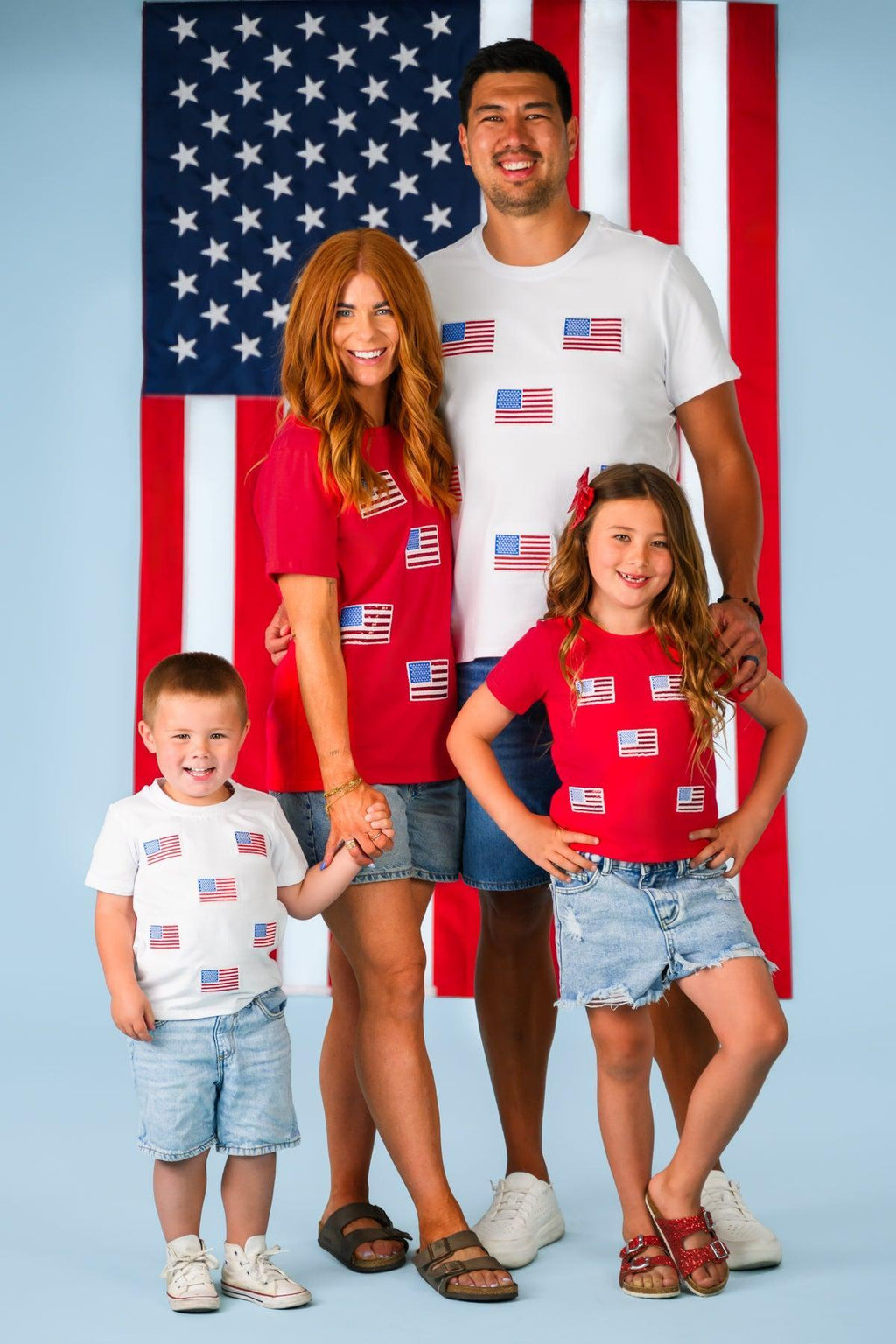 Red & White American Flag Tops