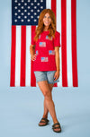 Red & White American Flag Tops