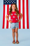 Red & White American Flag Tops