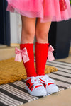 Red & Pink Bow Socks