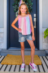 Pastel Rainbow Denim Short Set