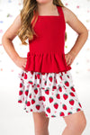 Red Strawberry Skirt Set | Sparkle in Pink