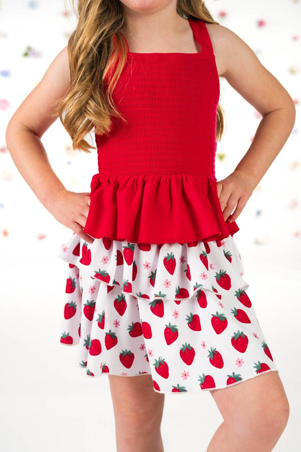 Red Strawberry Skirt Set | Sparkle in Pink