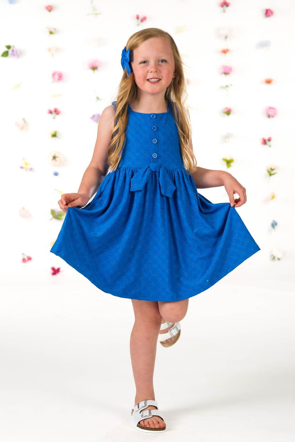 Blue Eyelet Dress | Sparkle in Pink