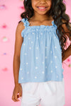 Blue & White Flower Short Set