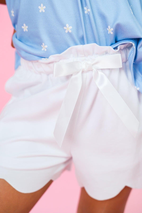 Blue & White Flower Short Set