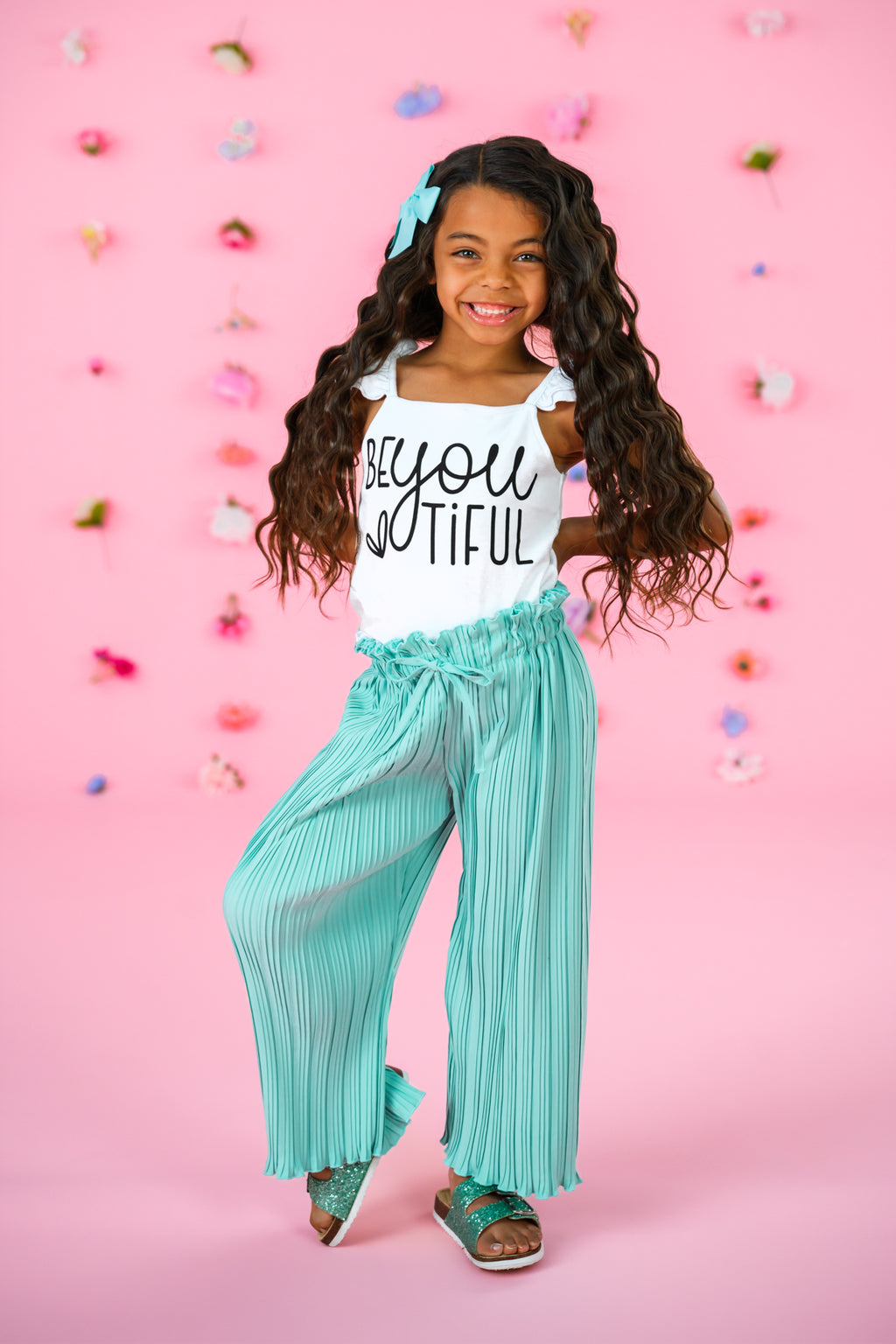 "Be You Tiful" Mint Pant Set
