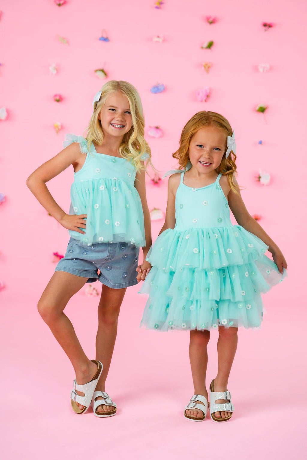 Mint Floral Tulle Dress
