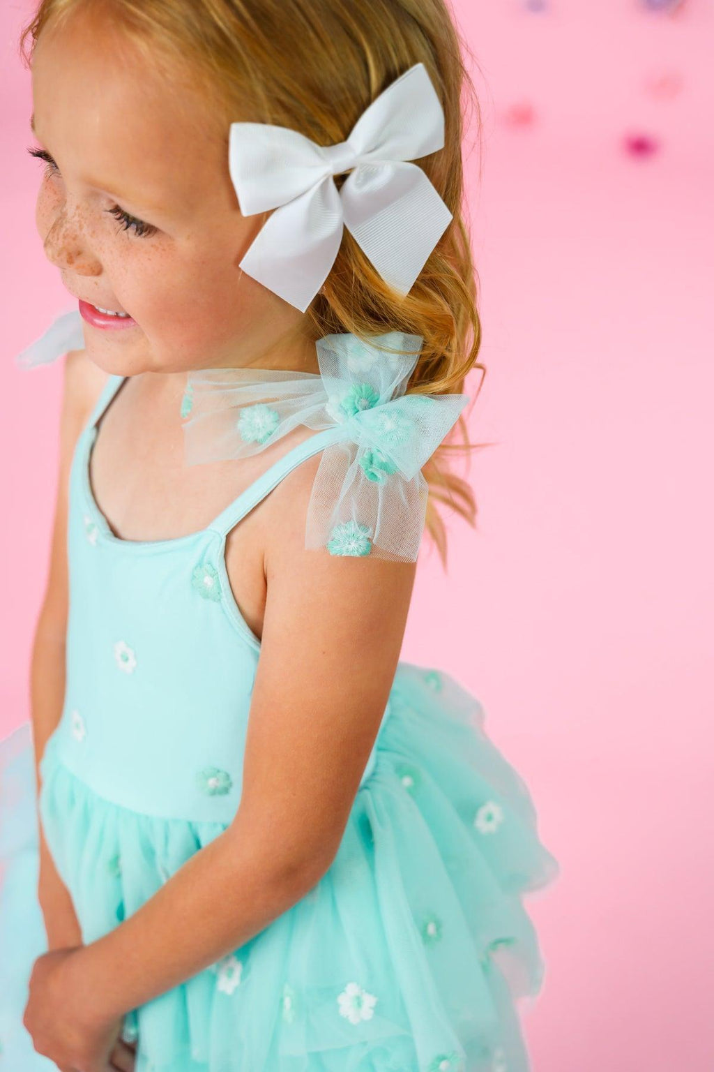 Mint Floral Tulle Dress