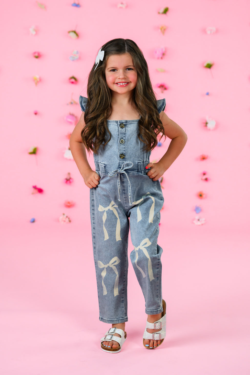 Bow Denim Jumpsuit