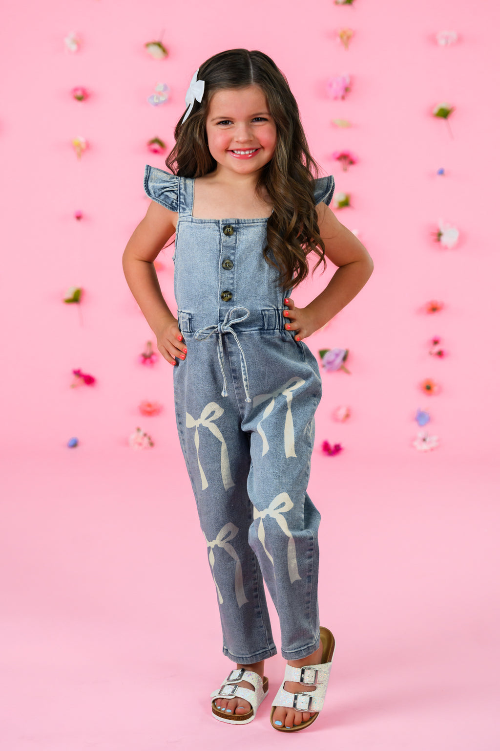 Bow Denim Jumpsuit