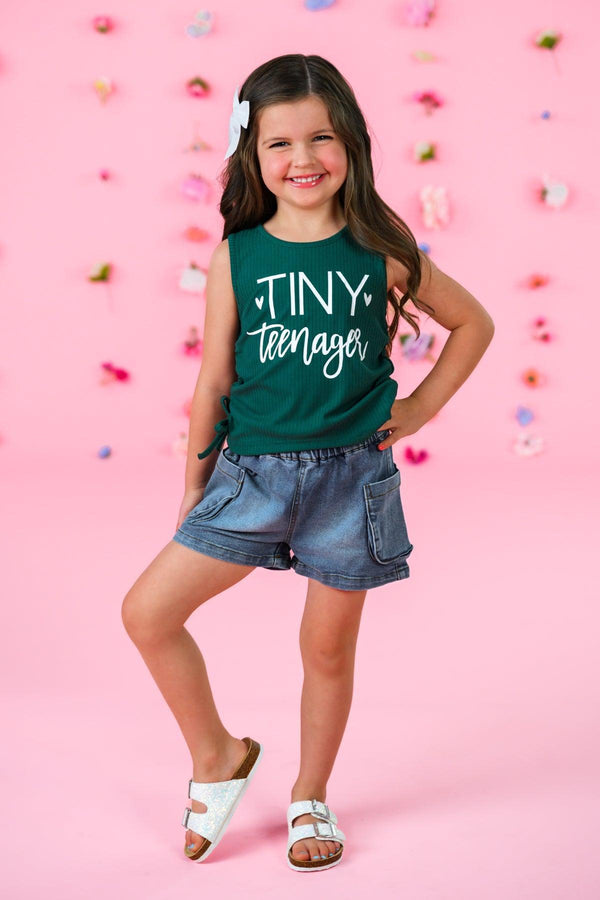 "Tiny Teenager" Denim Short Set