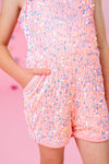 Pink Sequin Overalls