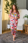 Mom & Me - School Supplies Waffle Knit Pajamas - CHILD-3T - Pink waffle knit pajamas with colorful school supply print, short-sleeve top, and matching pants.