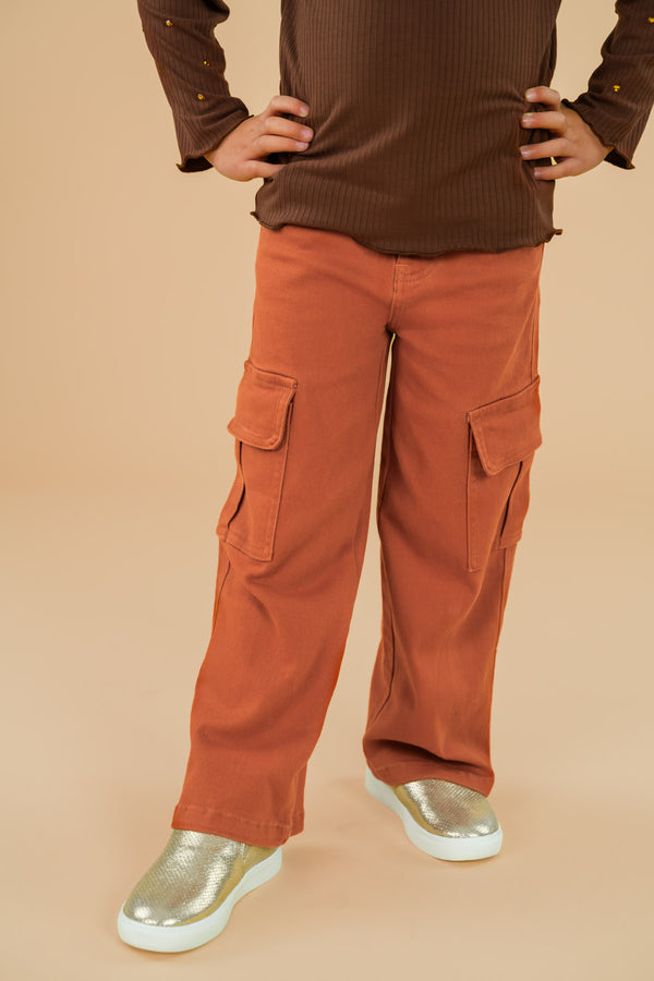 Rust Gemstone Denim Pant Set