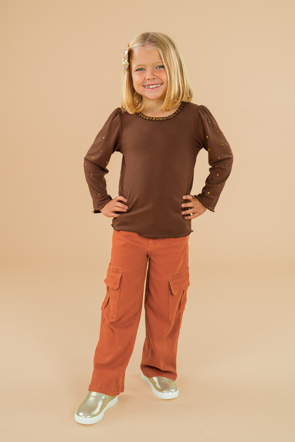 Rust Gemstone Denim Pant Set