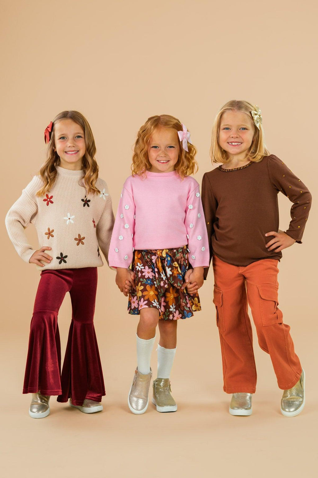 Rust Gemstone Denim Pant Set