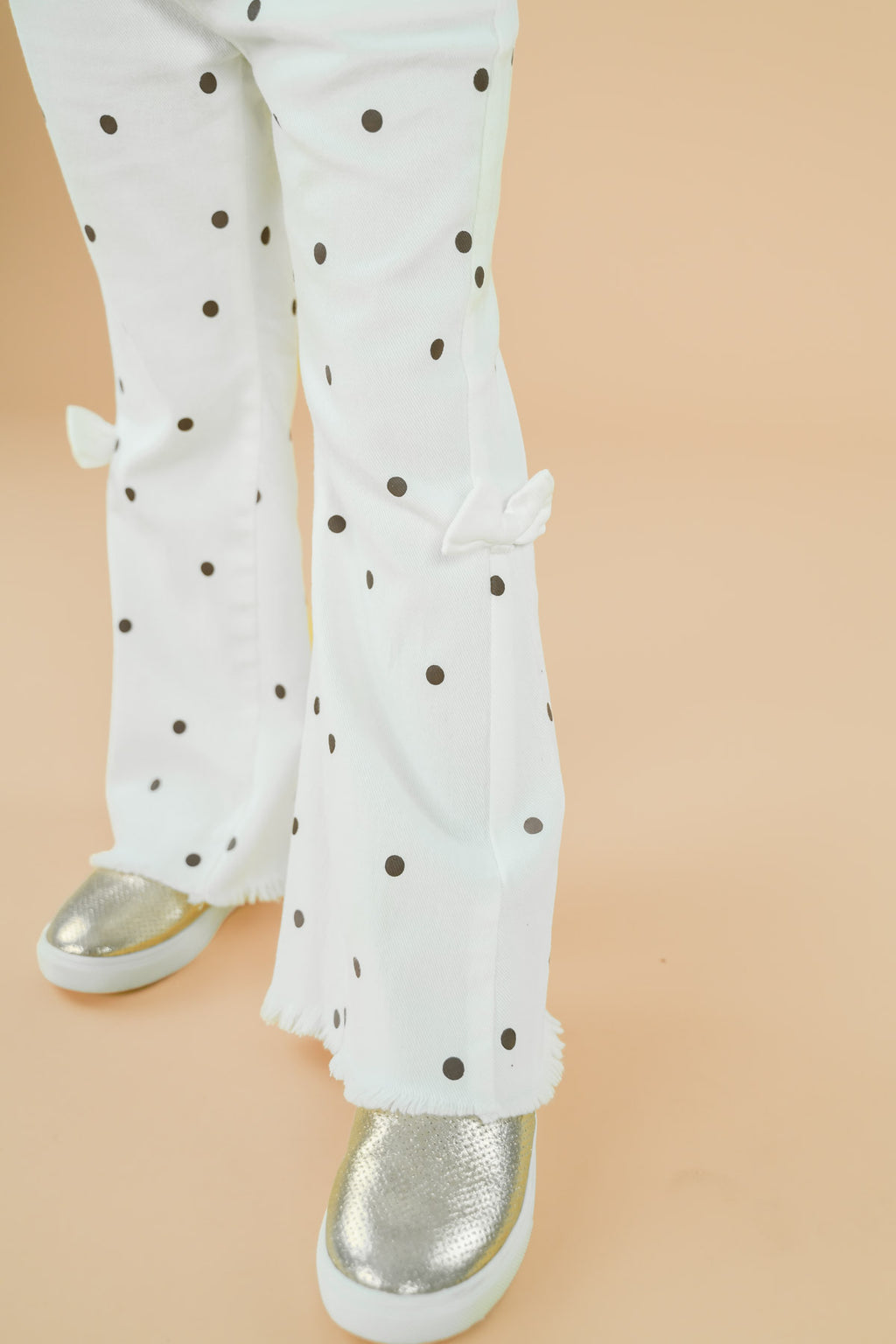 "Pray" Polka Dot Denim Pant Set