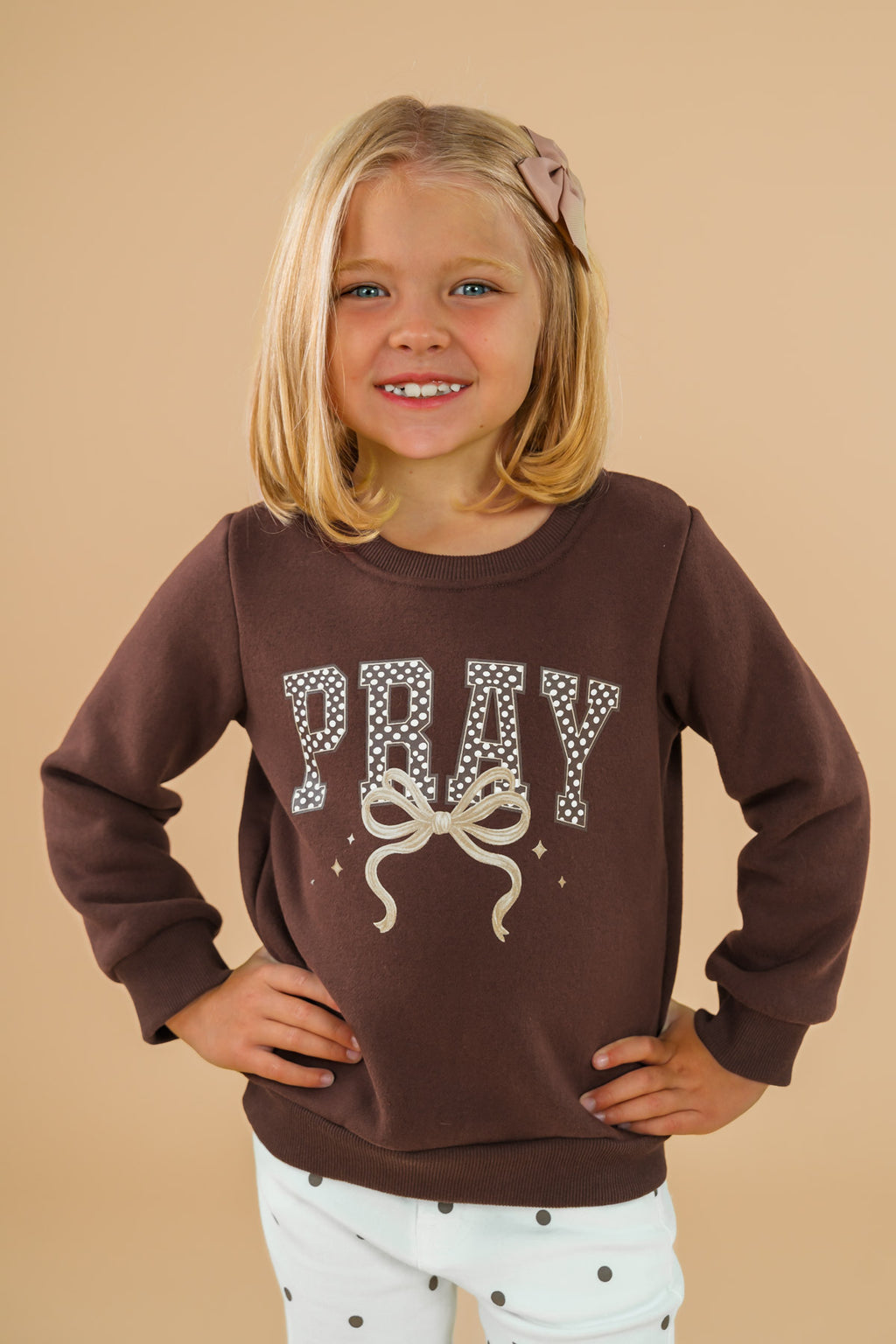 "Pray" Polka Dot Denim Pant Set