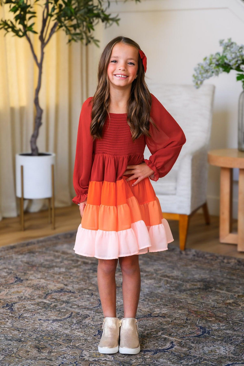 Blue Ruffle Bow Dress