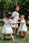 Mom & Me - White Glitter Daisy Tulle Dress | Sparkle in Pink
