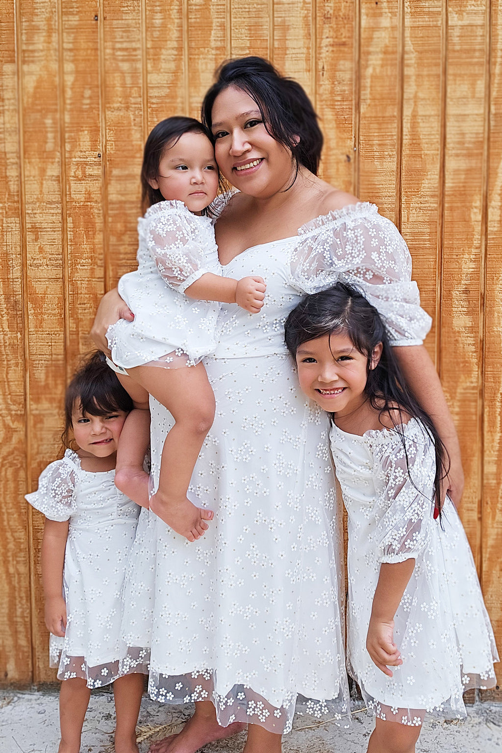 Mom & Me - White Glitter Daisy Tulle Dress | Sparkle in Pink