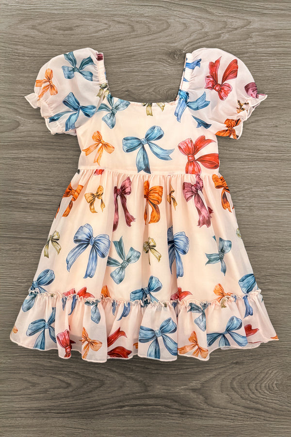 Mom & Me - Peachy Pink Bow Dress | Sparkle in Pink
