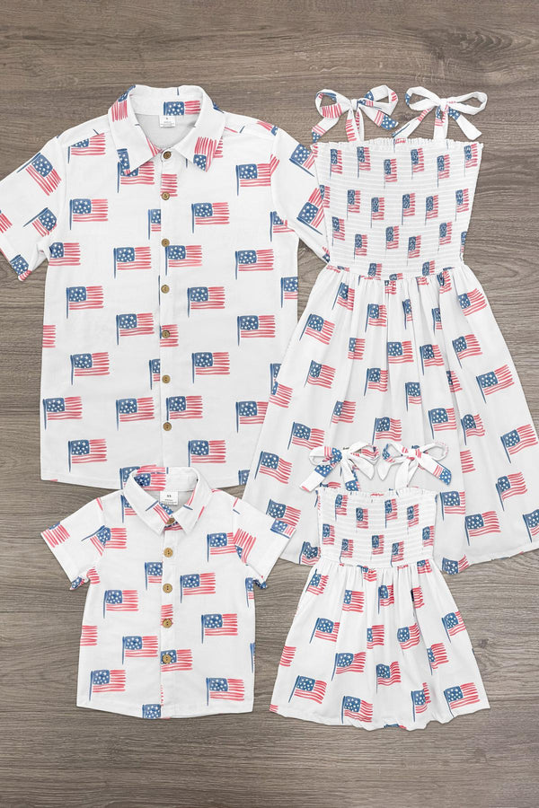 White American Flag Family Set | Sparkle in Pink