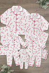 White Candy Cane Family Pajamas - AND PET BANDANA! | Sparkle in Pink