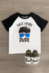 "Pre-K - 3rd Grade Dude" White & Black Top - Sparkle in Pink