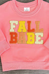 Mom & Me - "Fall Babe" Chenille Patch Top | Sparkle in Pink