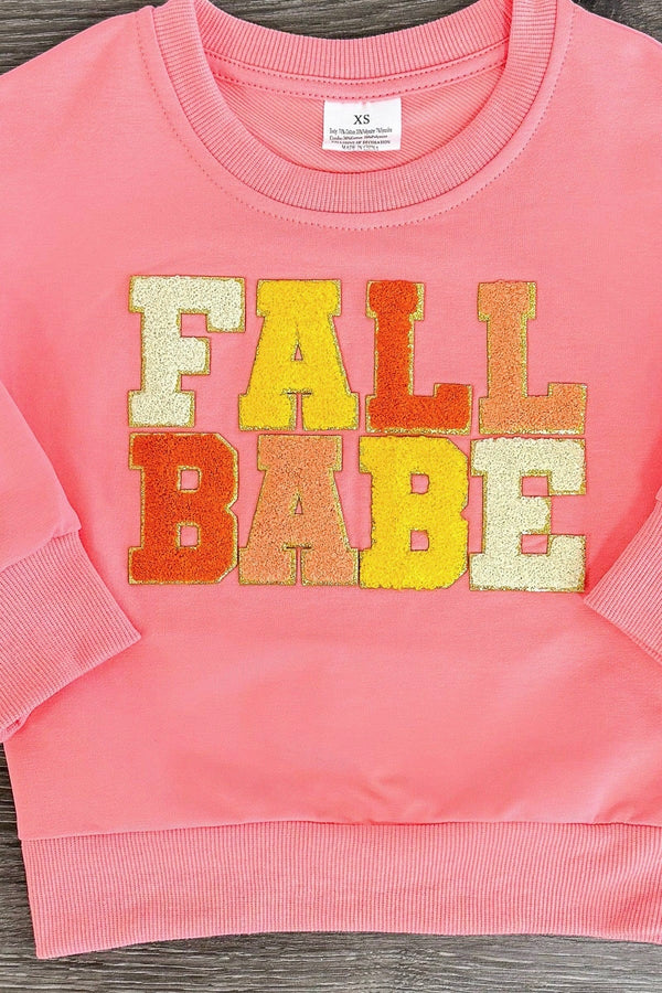 Mom & Me - "Fall Babe" Chenille Patch Top | Sparkle in Pink
