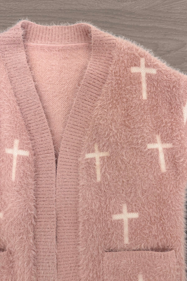 Mom & Me - Blush Pink Cross Cardigan | Sparkle in Pink
