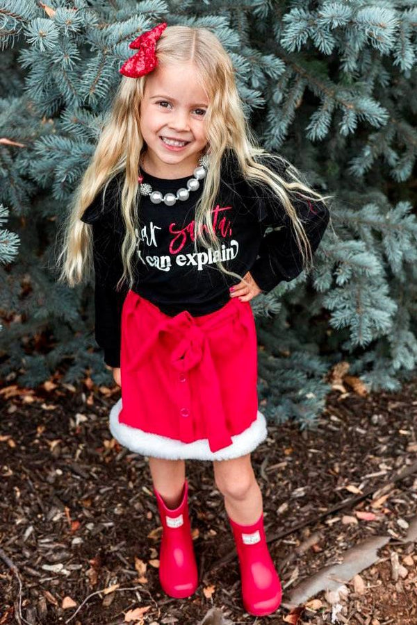 "Dear Santa, I Can Explain" Matching Boy & Girl Set - Sparkle in Pink