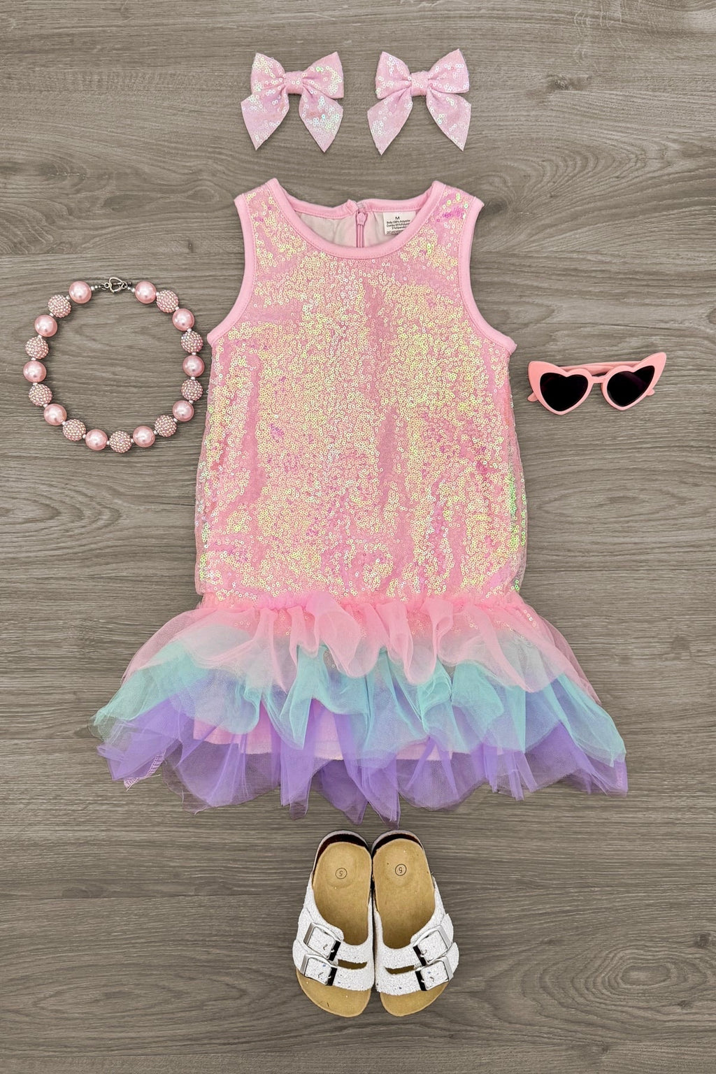 Pastel Pink Sequin Tutu Tank Dress | Sparkle in Pink