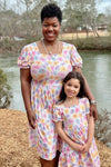 Mom & Me - Colorful Daisy Dress - Sparkle in Pink
