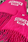 Mom & Me - "Summer Vibes" Hot Pink Tank Top - Sparkle in Pink