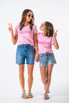 Mom & Me - "Besties" Pink Short Sleeve Top - Sparkle in Pink