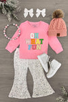 "Oh What Fun" Velvet Sequin Bell Bottom Set | Sparkle in Pink