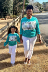 Mom & Me - "Lucky" Green Cheetah Long Sleeve Top - Sparkle in Pink