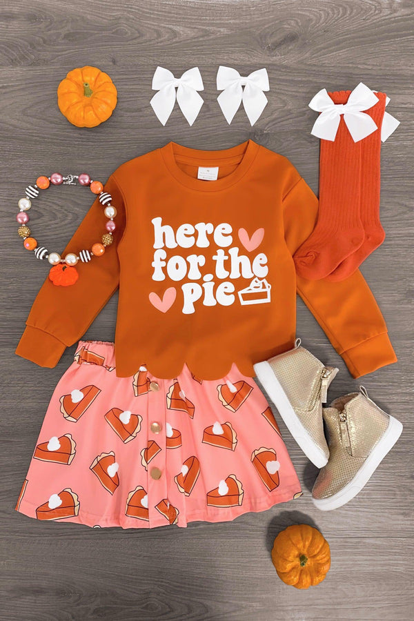 "Here For The Pie" Pink Skirt Set - Sparkle in Pink