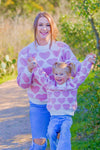 Mom & Me - Pearl Heart Sweater - Sparkle in Pink
