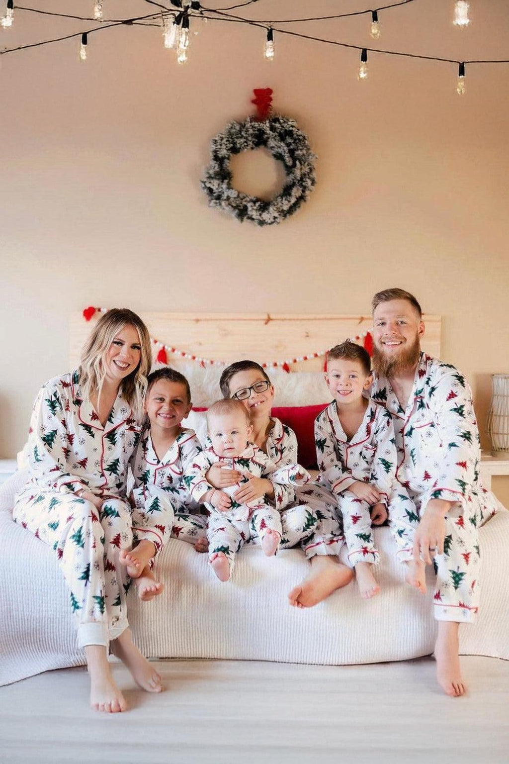 Festive Winter Trees Family Pajama Set - AND PET BANDANA! | Sparkle in Pink
