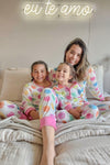 Mom & Me - White Candy Heart Pajamas - Sparkle in Pink