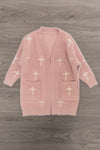 Mom & Me - Blush Pink Cross Cardigan | Sparkle in Pink