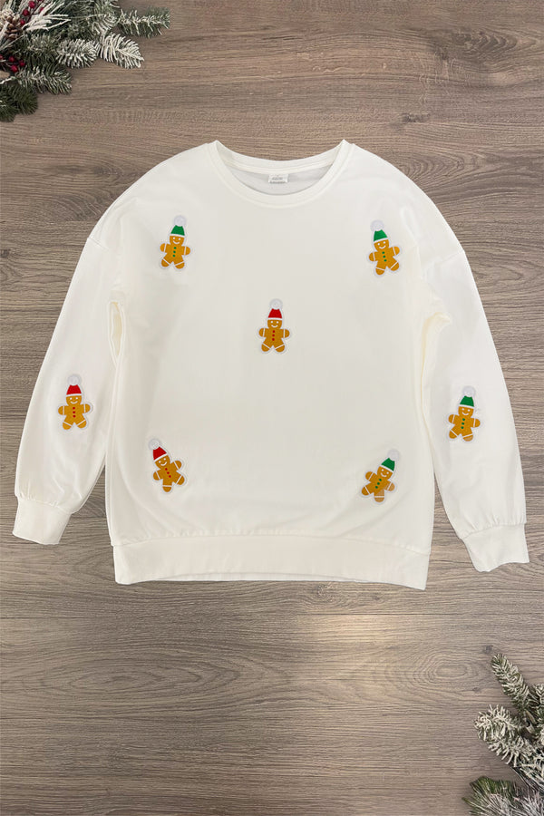 Cream Sequin Gingerbread Man Family Tops | Sparkle in Pink