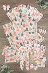 Mom & Me - Bamboo Pastel Pink Christmas Tree Pajamas | Sparkle in Pink
