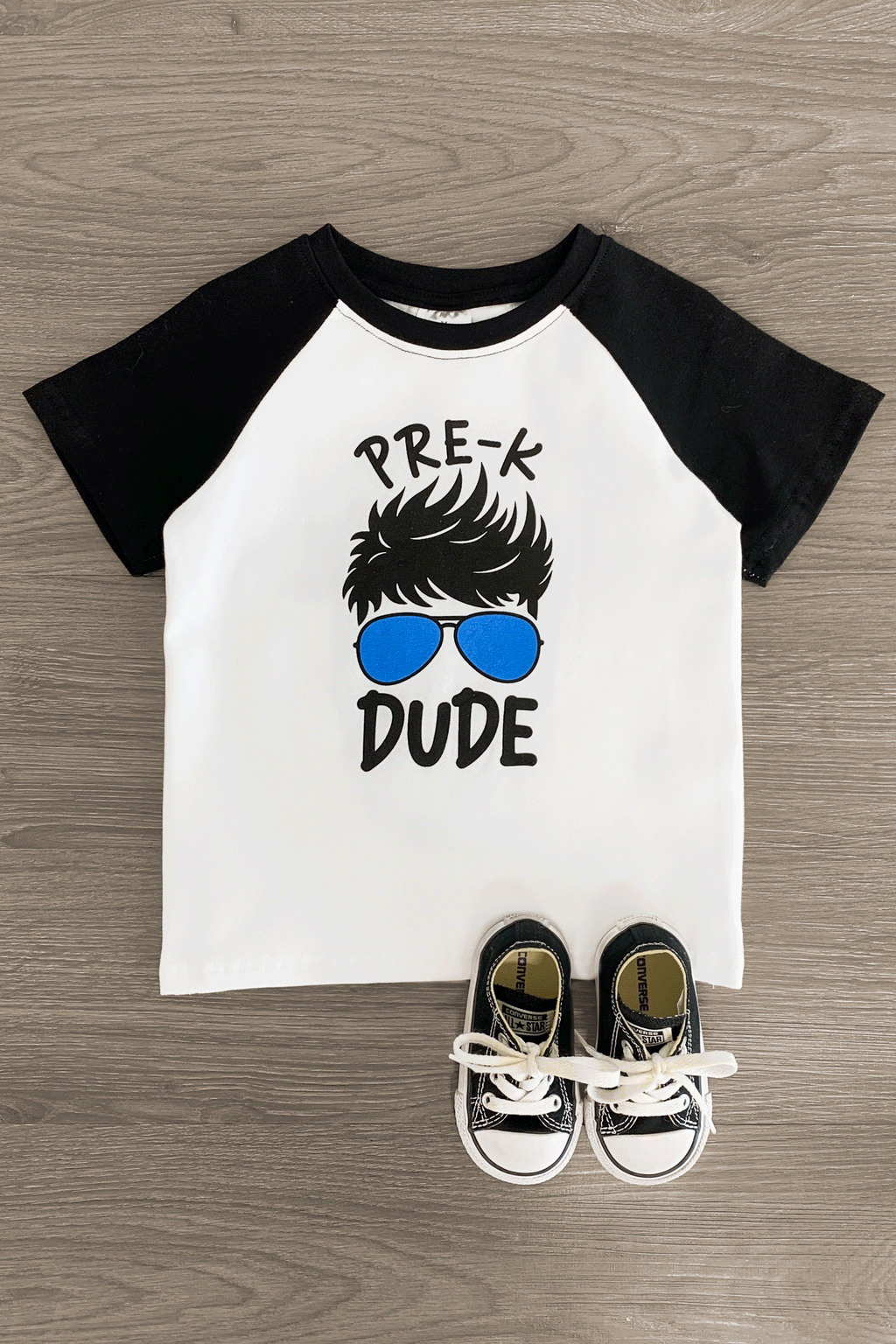 "Pre-K - 3rd Grade Dude" White & Black Top - Sparkle in Pink